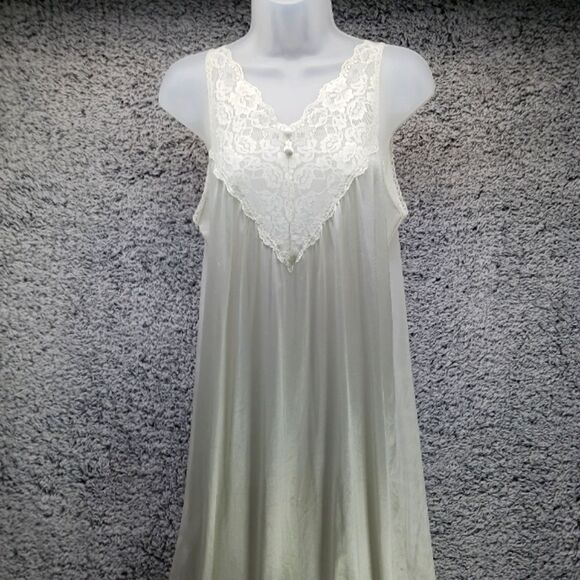 Vassarette Lace Front Maxi Slip Dress Vintage, 70s Made in USA. Woman's Large... - Picture 1 of 12